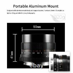 7 Artisans 35mm F2.0 Single Focus Length Manual E Mount Prime Lens For Sony