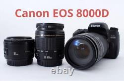 Canon Eos 8000D Standard Telephoto Single Focus Triple Lens Set