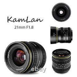 KAMLAN Single Focus Lens Wide-angle 21mm F1.8 for Sony E Mount APS-C KAM0014