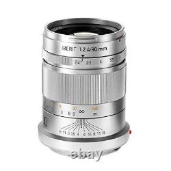 KIPON Single Focus Lens IBERIT 90mm f/2.4 Lens for Leica SL Glossy Silver