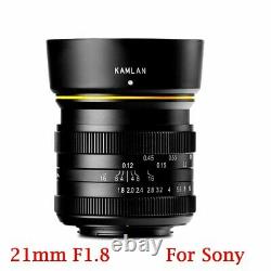 KamLan 21mm F1.8 Manual Single Focus Prime Lens E Mount For Sony A6000 A6500 A7