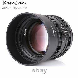 Kamlan 50mm F1.1 Aperture Fix Prime Single Focus Lens 4/3 Mount For Olympus