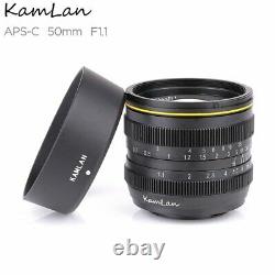 Kamlan 50mm F1.1 Large Manual Prime Single Focus Lens E Mount For Sony Camera