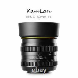 Kamlan 50mm F1.1 Large Manual Prime Single Focus Lens E Mount For Sony Camera
