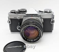 OLYMPUS OM-2N 35mm SLR Film Camera Black F1.8 Single Focus Lens Set Working