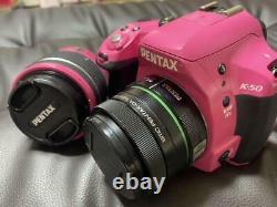 PENTAX K-50 Pink 18-55mm Double Zoom Lens+SMC PENTAX-DA 35mm Single Focus Lens