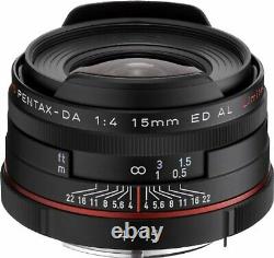PENTAX Super-Wide-Angle Single Focus Lens HD DA 15mm F4 ED AL Limited Black F/S