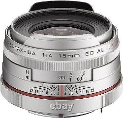 PENTAX Super-Wide-Angle Single Focus Lens HD DA 15mm F4 ED AL Limited Silver New
