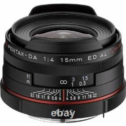 PENTAX Ultra Wide Angle Single Focus Lens HD PENTAX-DA 15mm F4 EDAL Black 21470