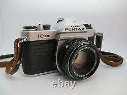 Pentax K1000 35mm SLR Film Camera w 50mm PK Mount Manual Focus Lens TESTED WORKS