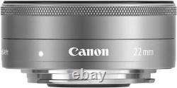 Single focus wide-angle lens EF-M22mm F2 STM silver Canon From Japan
