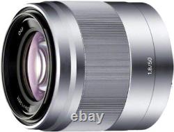 Sony telephoto single focus lens E 50mm F1.8 OSS E mount SEL50F18 silver
