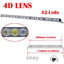 42 Pouces 4d Lens Single Row Led Work Light Bar Driving Offroad Car Truck Boat 44