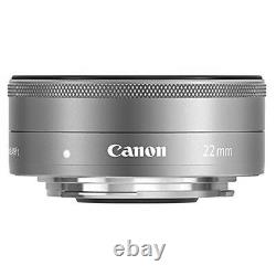 Canon Ef-m22mm F2 Stm Mono-focus Objectif Grand Angle Argent Ef-m222stmsl Nouveau