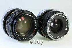 Ensemble D'objectifs Monofocus Canon Canon Fd 50mm F1.4 S. S. C. Fd 28mm F3.5 Thin Spider 3