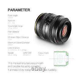 Kamlan 50mm F1.1 Grand Manuel Prime One Focus Lens E Mount Pour Sony Camera