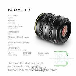 Kamlan 50mm F1.1 Manuel Fix Prime Single Focus Lens E Mount Pour Sony Mirrorless