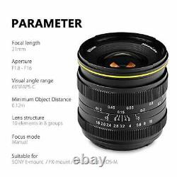 Kamlan Objectif Simple Focale Grand Angle 21mm F1.8 Pour Micro Four Thirds Kam0013