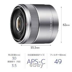 Nouveau Sony Sel30m35 E-mount 30mm F3.5 Lentille Macro Simple Focus Du Japon