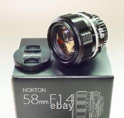 Nouveau Voigtlander Objectif Unique Nokton 58mm F1.4 Sliis Ai-s Black Rim F/s