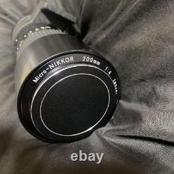 Objectif Nikon à mise au point unique pour appareil photo Micro Micro Nikkor 200 mm F4 Ancien UTILISÉ