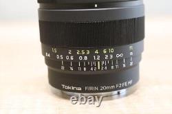 Objectif Tokina FíRIN 20mm F2 FE MF à mise au point manuelle, pour Sony - Manuel d'utilisation