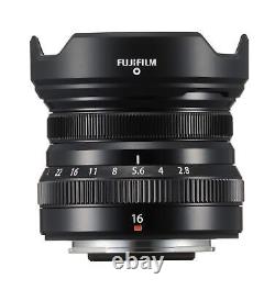 Objectif à focale fixe FUJIFILM Fujinon XF16mm f/2.8 R WR noir pour monture Fuji X APS-C
