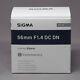 Objectif à Focale Fixe Sigma 56mm F1.4 Contemporary Dc Dn Pour Appareil Photo Fuji X-mount Aps-c