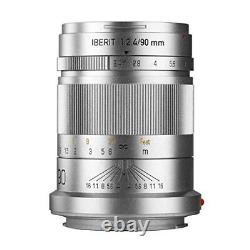 Objectif à mise au point unique KIPON IBERIT 90mm f/2.4 pour Leica SL - Argent brillant