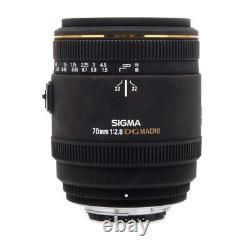 Objectif macro à focale fixe Sigma 70mm F2.8 EX DG pour Nikon, compatible avec les capteurs plein format