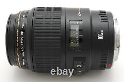 Open Box Canon Monofocus Macro Ef 100mm F/2.8 Usm Slr Lens Du Japon
