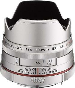 Pentax Super-wide-angle Single Focus Lens Hd Da 15mm F4 Ed Al Limited Silver Ems