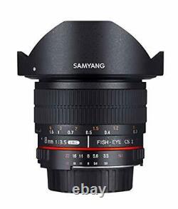 Samyang Single-focus Fisheye Lens 8mm F3.5 Nikon Ae For Aps-c Hood Détachable