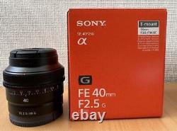 Sel40f25g Lentille D'origine Sony Fe40mm F2.5g One Focus