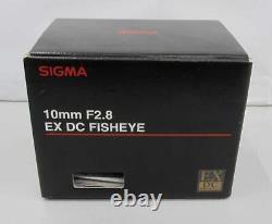 Sigma 10mm F2.8 Ex DC Fisheye Grand Angle Lentille De Visée Unique