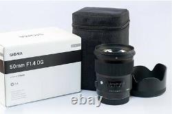 Sigma Monocus Standard Lens Art 50mm F1.4 Dg Hsm Full-size Pour Nikon Nouveau