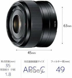 Sony Sey Sel35f18 Lentille Simple Focus E 35 MM F 1.8 Oss Pour Sony E Montez Aps-c