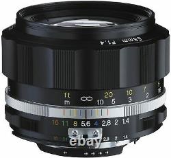 Voightlander Objectif Unique Nokton 58mm F1.4 Sliis Ai-s Nikon F Jante Noire